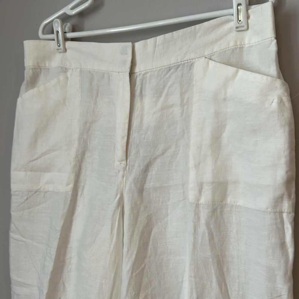 Chico’s White Linen Wide Leg Pants size 2.5 petite - Picture 2 of 5